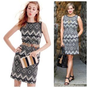 J. Crew Black and White Geometric Mini Dress